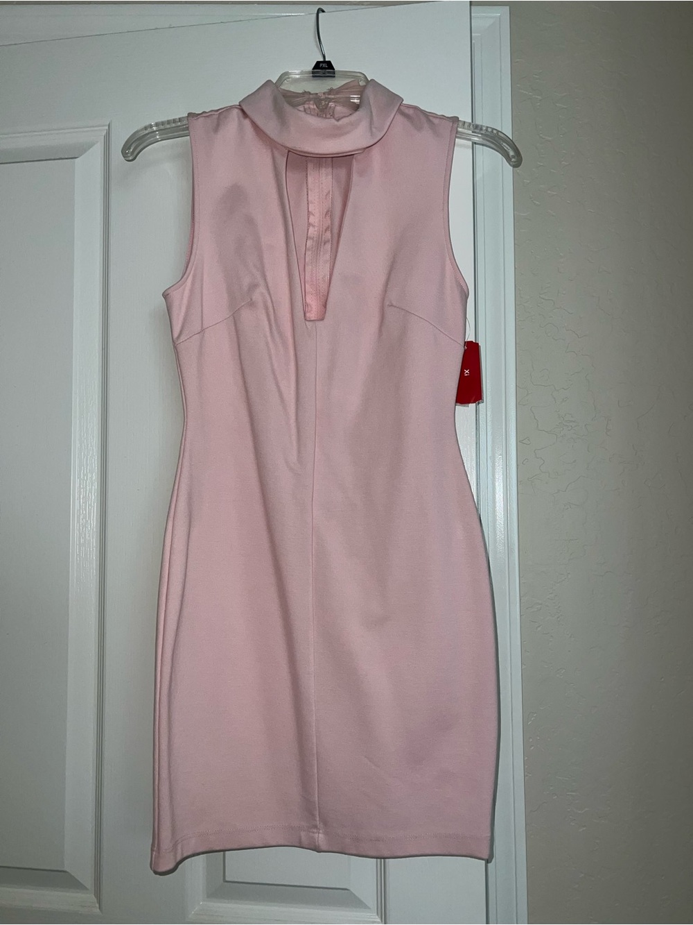 Sleeveless Pink Mock Neck Dress